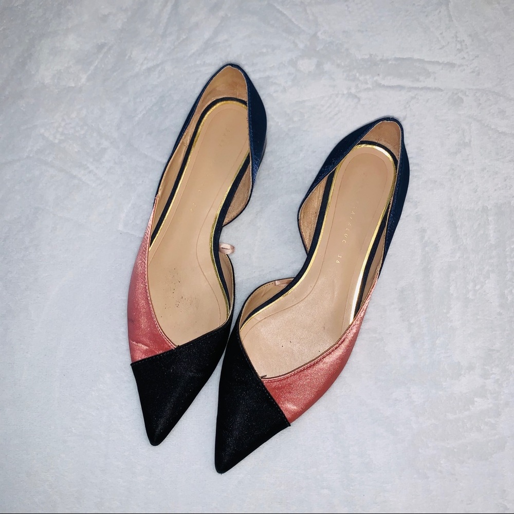 Zara Satin Color Block Flats